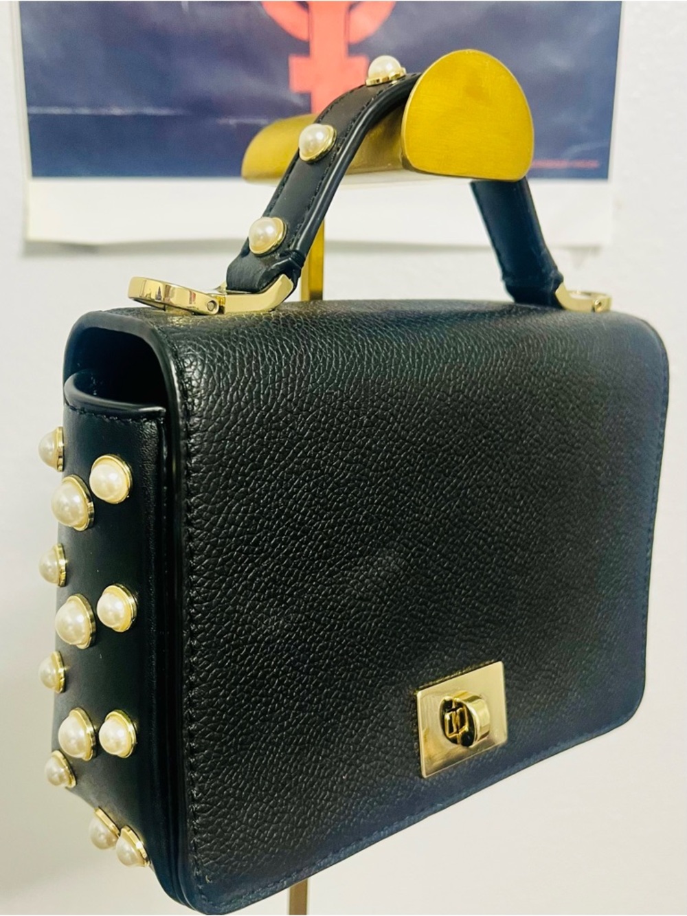 KATE SPADE Leather Serrano Place Pearl Maisie crossbody bag, black